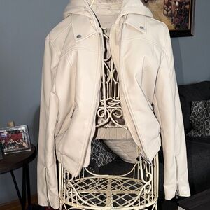 Blank NYC Women's Off-White Leather Jacket